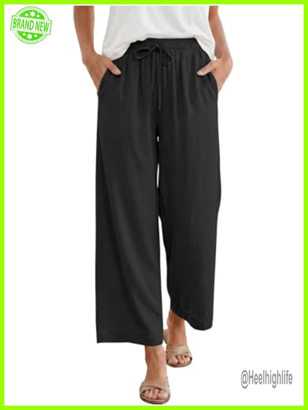 Women Wide Leg Palazzo Pants High Waisted Summer Beach Lounge Trousers